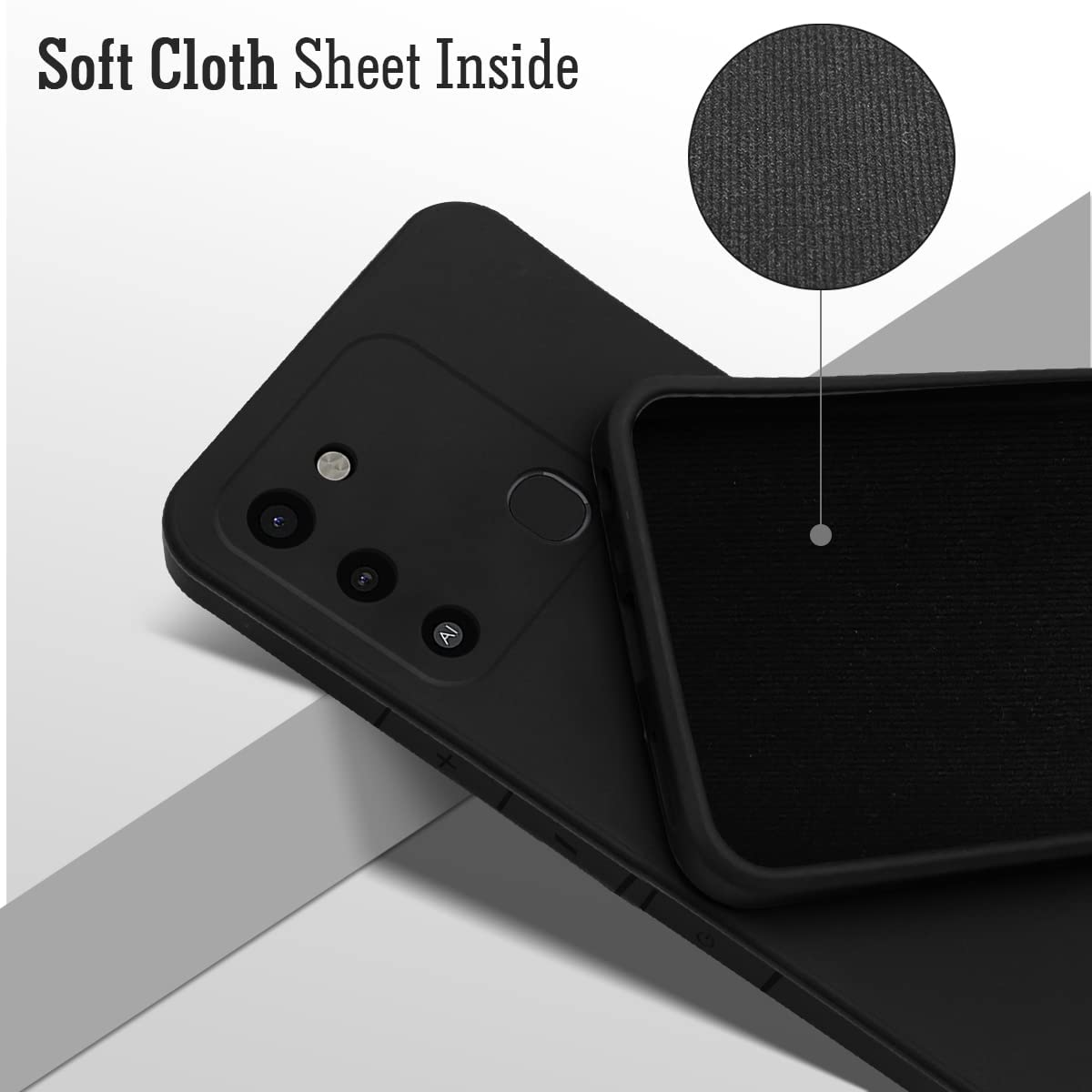 For Tecno Spark 9 Back Cover Case (Matte Finish Silicone with Cloth)