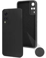 For Vivo Y31 (2021)Back Cover Case (Matte Finish Silicone with Inside Fiber Cloth |Black)