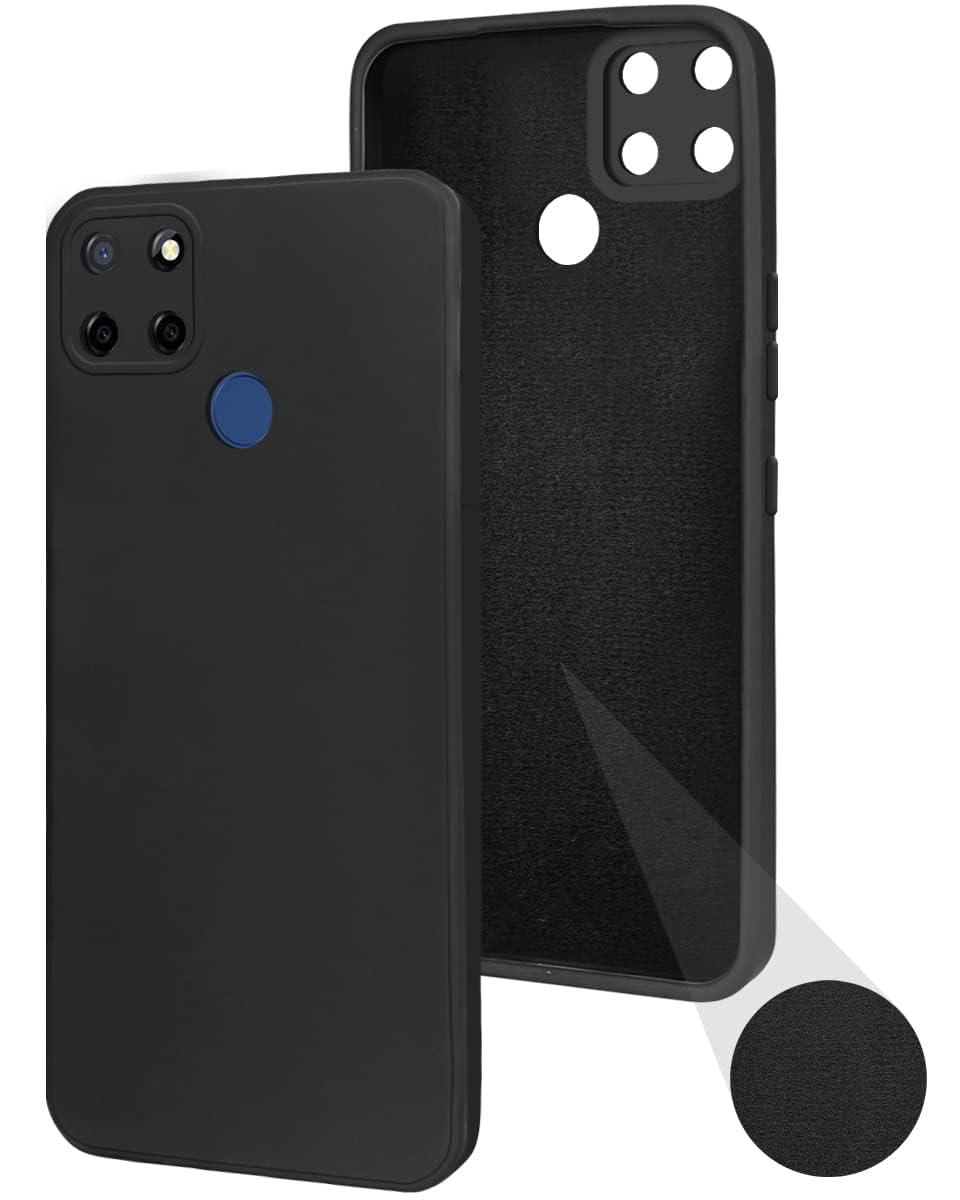 For Realme Narzo 50A Back Cover Case ( Matte Finish Silicone with Inside Fiber cloth)