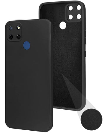 For Realme Narzo 50A Back Cover Case ( Matte Finish Silicone with Inside Fiber cloth)