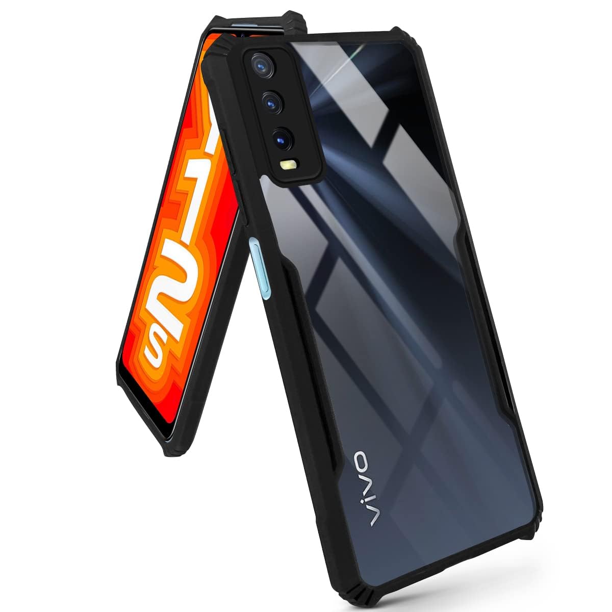 For Xiaomi 11T | Xiaomi 11T Pro Back Cover Case  (Shockproof with Polycarbonate Clear Panel | Professional Black)