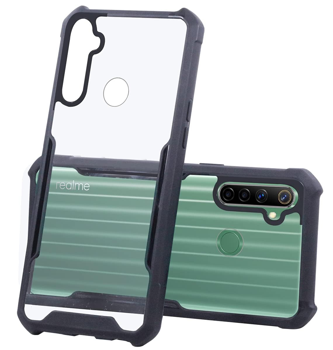 For Realme Narzo 10 Back Cover Case (Shockproof with Polycarbonate Clear Panel)
