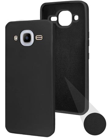 For Samsung Galaxy J2 2016  Back Cover Case ( Inside Fiber cloth | Smooth Matte Finish | Elegant Professional Look |Black)