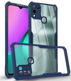 For Infinix Hot 11 Play Back Cover Case (Shockproof with Polycarbonate Clear Panel)