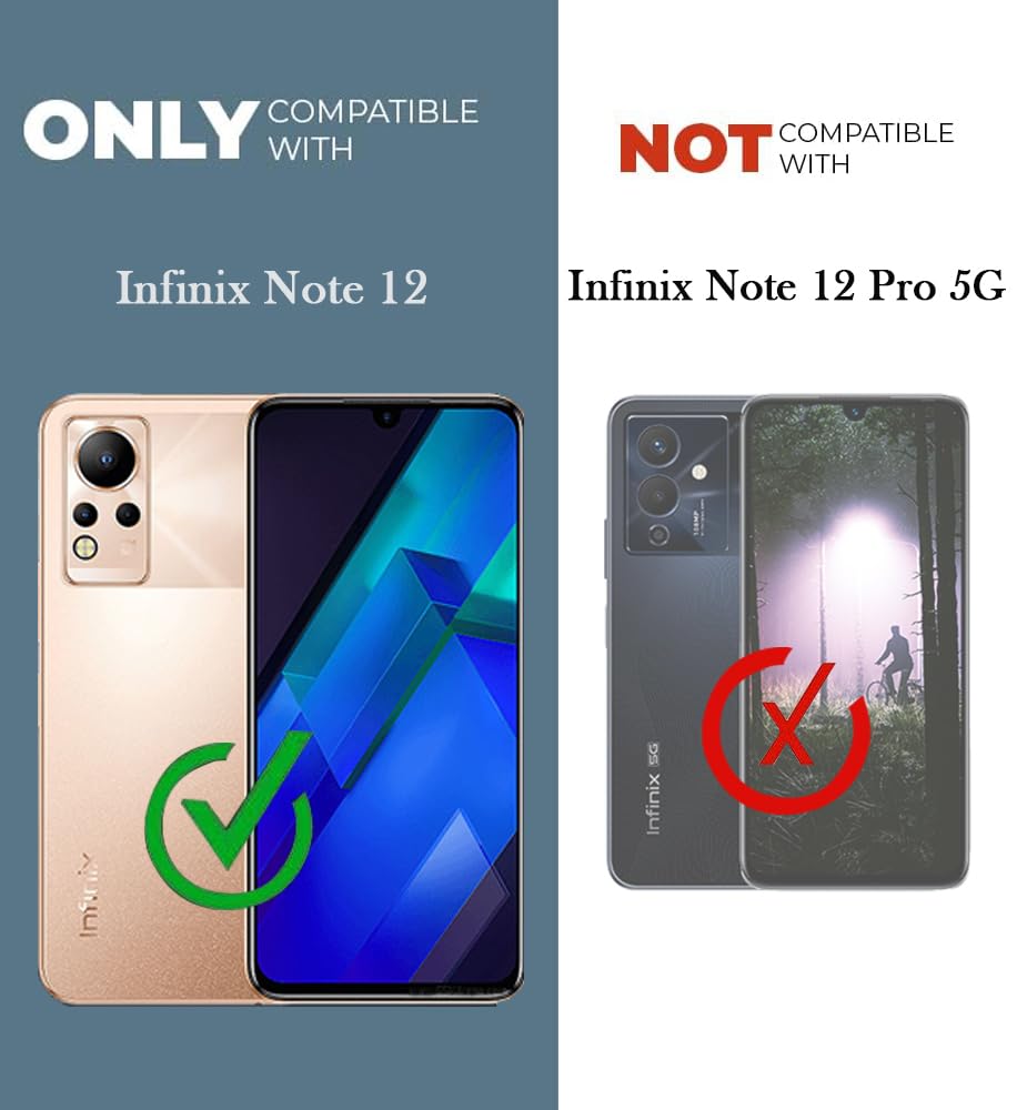 For Infinix Note 12 Back Cover Case (Dual Layer Hybrid | Ring Holder & Kickstand | 360 Degree Shockproof Protection)