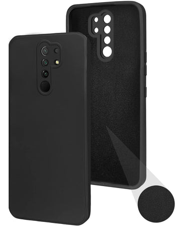 For Poco M2 Back Cover Case (Matte Finish Silicone with Fiber Cloth)