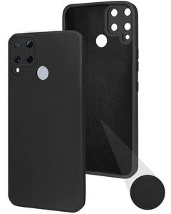 For Realme C15 Back Case Cover (Matte Finish Silicone with Inside Fiber Cloth)