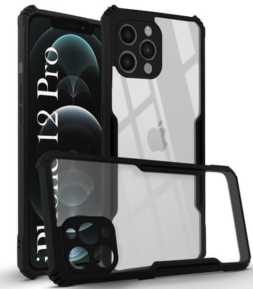 For Apple iPhone 12 Pro Back Cover Case (Shockproof with Polycarbonate Clear Panel)