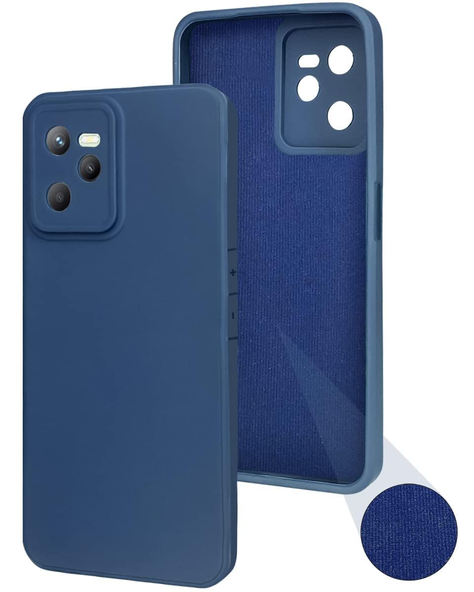For Realme C35 Back Cover Case (Matte Finish Silicone with Fiber Cloth)