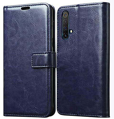 For Realme X50 5G Flip Cover Case (Leather Finish | Magnetic Closure | Foldable Stand | Wallet Card Slots)