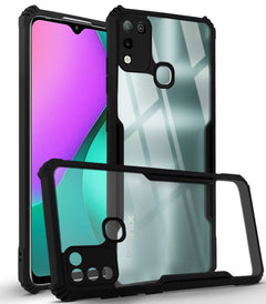 For Infinix Hot 11 Play Back Cover Case (Shockproof with Polycarbonate Clear Panel)