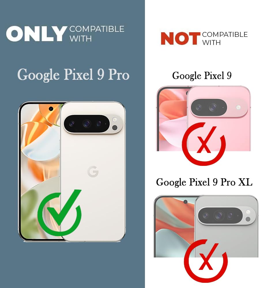 For Google Pixel 9 Pro Back Cover Case Lifetime Anti-Yellow Clear (Sleek Hard Crystal | Shockproof and Camera Protection)