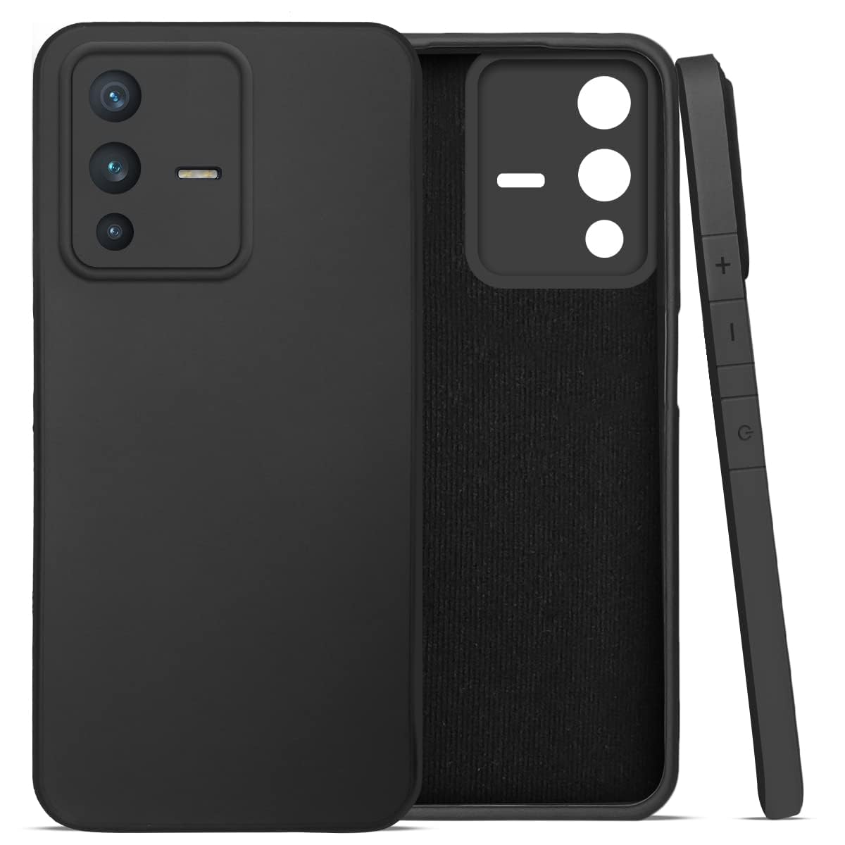For Vivo V23 Pro 5G Back Cover Case (Matte Finish Silicone with Inside Fiber Cloth)