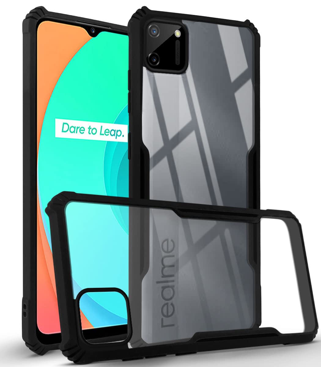 For Realme C11 Back Cover Case with Camera Protection (Hard PC Crystal Bumper Shockproof)