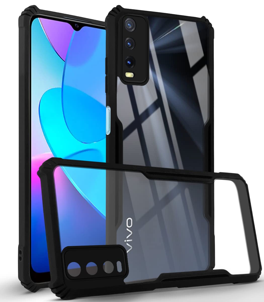 For Vivo Y11s Hard PC Crystal Bumper Shockproof Back Cover Case with Camera Protection