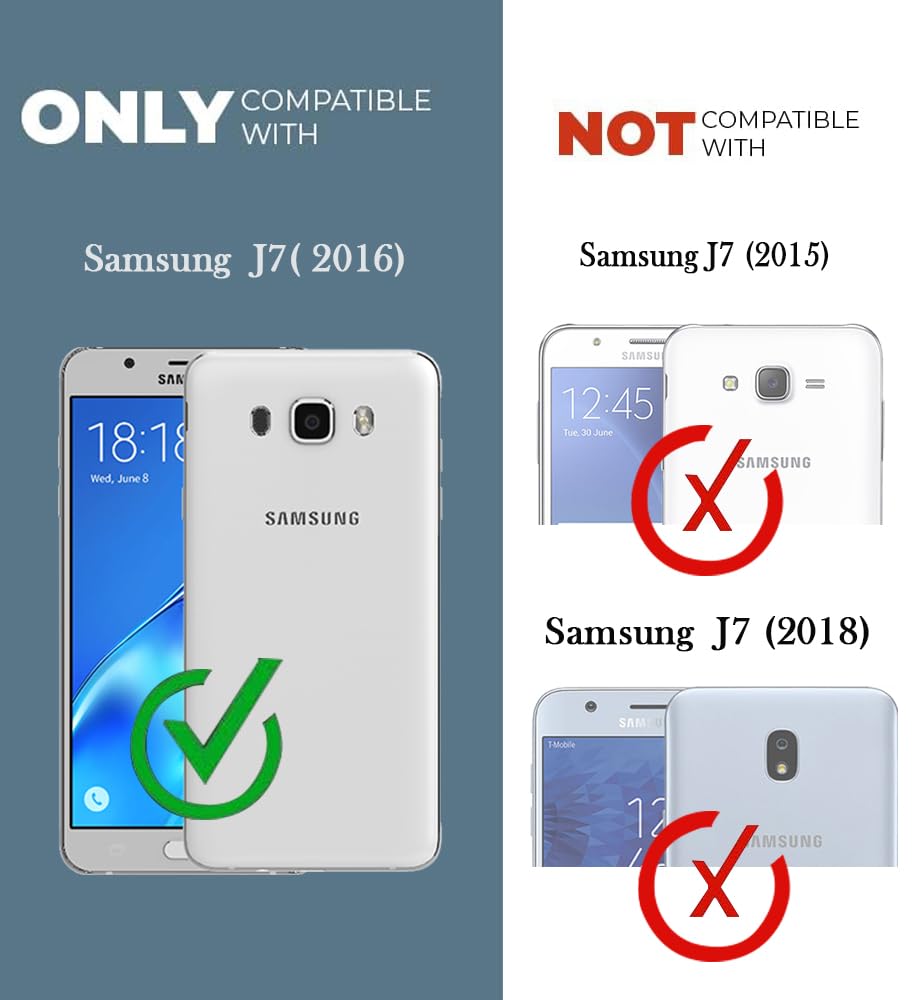 For Samsung Galaxy J7 2016 Back Cover Case( Shockproof with Polycarbonate Clear Panel | Professional Black)