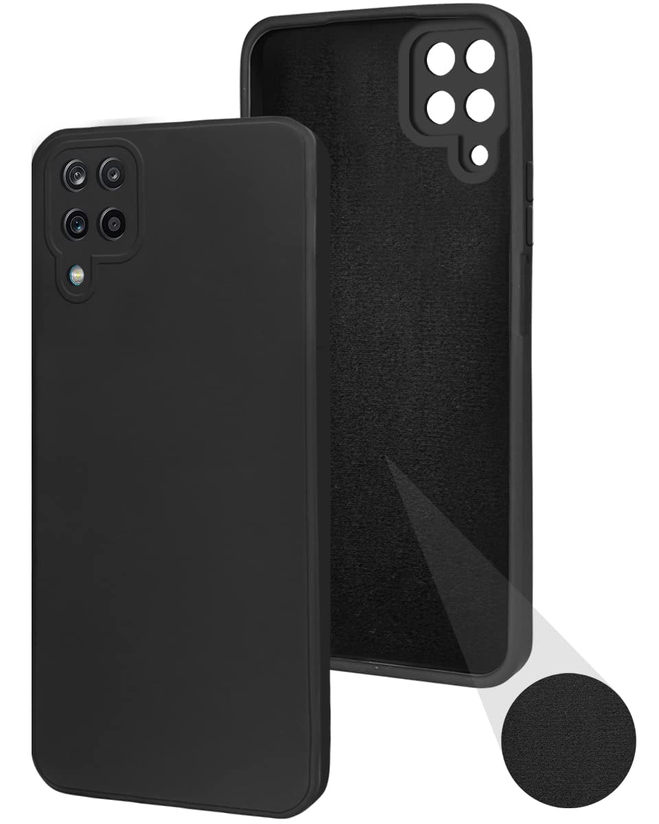 For Samsung Galaxy M12 | F12 Back Cover Case (Inside Fiber Cloth | Smooth Matte Finish | Professional Look)