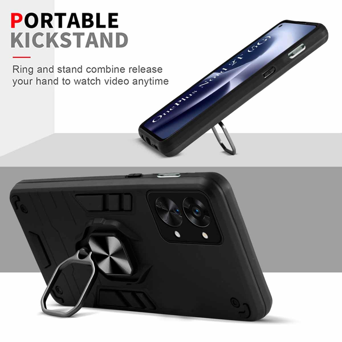 For OnePlus Nord 2T 5G Back Cover Case (Shockproof Polycarbonate Dual Layer Hybrid Armor)