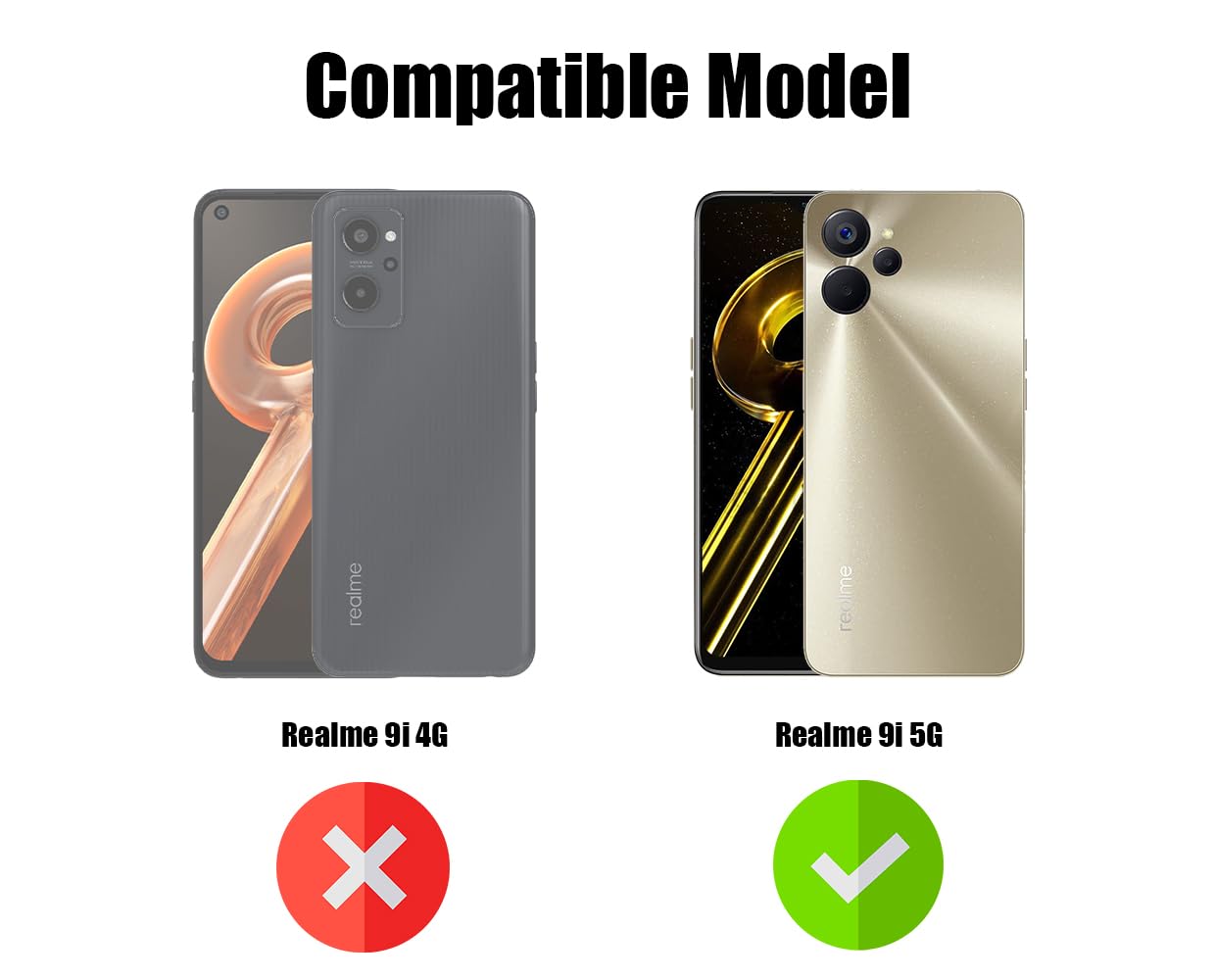 For Realme 9i 5G Back Cover Case Lifetime Anti-Yellow Clear (Sleek Hard Crystal | Shockproof and Camera Protection)