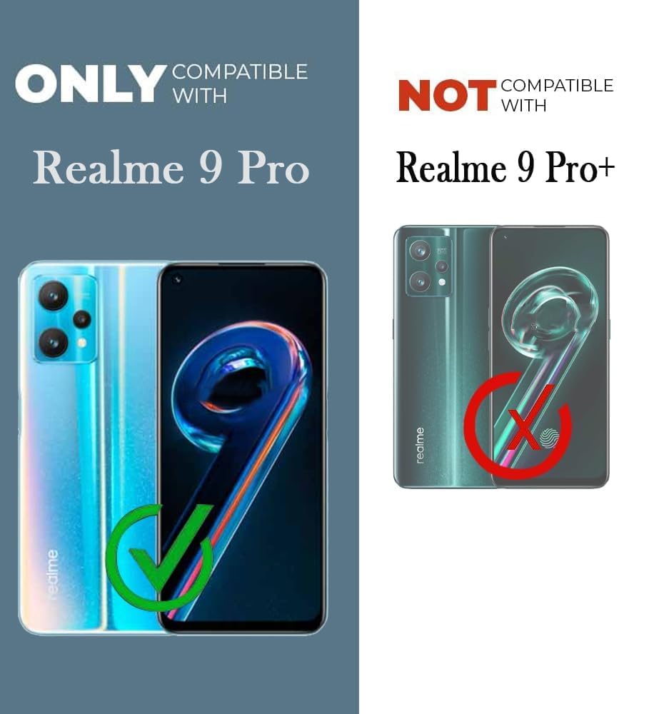 For Realme 9 Pro Back Cover Case Rubberised (Textured Grip Design| Micro-Fiber Cloth Inside | Slim and Light Weight | Soft Touch and Feel)