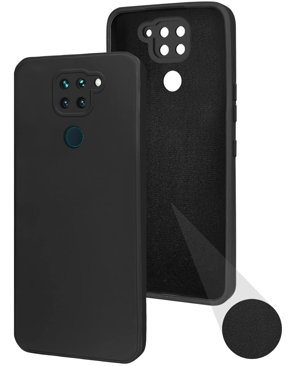 For Xiaomi Mi Redmi Note 9 Back Cover Case (Matte Silicone with Inside Fiber Cloth |Black)