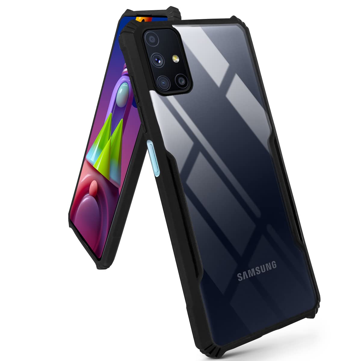 For Samsung Galaxy M51 Back Case Cover (Shockproof with Polycarbonate Clear Panel | Professional Black)