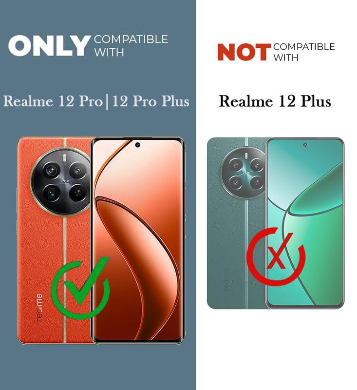 For Realme 12 Pro Plus | Realme 12 Pro Flip Cover Case (Stitched Leather with Magnetic Closure)