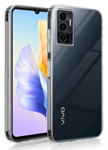 For Vivo V23e 4G | 5G Back Cover Case (Silicone Crystal Clear | Pure Camera Protection | Soft and Flexible for Charger and Headphone sockets | Shockproof Bumpers)