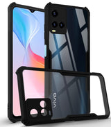 For Vivo Y33T | Vivo Y21T | Vivo Y21s Back Cover Case (Crystal Glass Back | Camera Protection | Shockproof Bumpers)