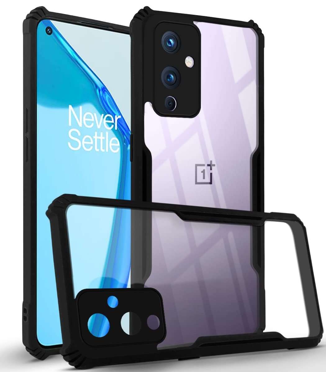For OnePlus 9 Back Cover Case (Shockproof with Polycarbonate Clear Panel)