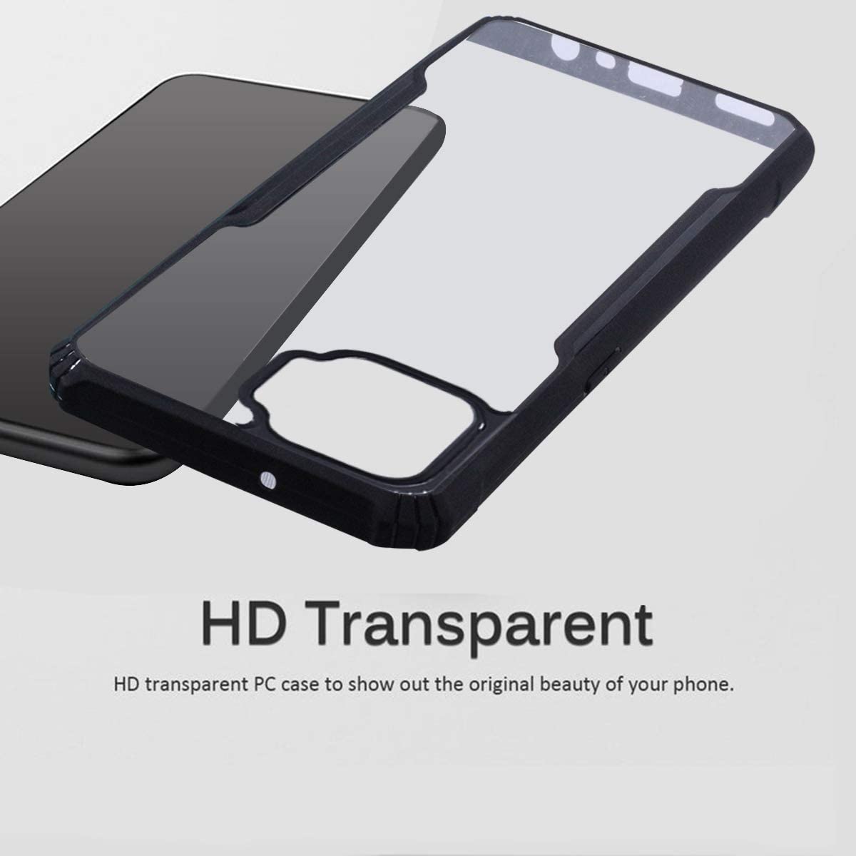 For Oppo F17 Back Cover Case (Shockproof with Polycarbonate Clear Panel)