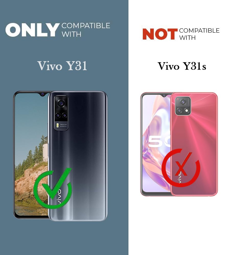 For Vivo Y31 (2021) Back Cover Case (Hybrid Dual Armor Polycarbonate)