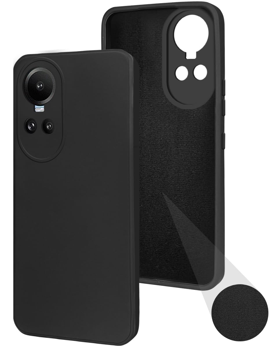 For Oppo Reno 10 5G | Oppo Reno 10 Pro 5G Back Cover Case (Matte Finish Silicone with Inside Fiber Cloth)