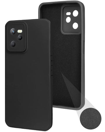For Realme C35 Back Cover Case (Matte Finish Silicone with Fiber Cloth)