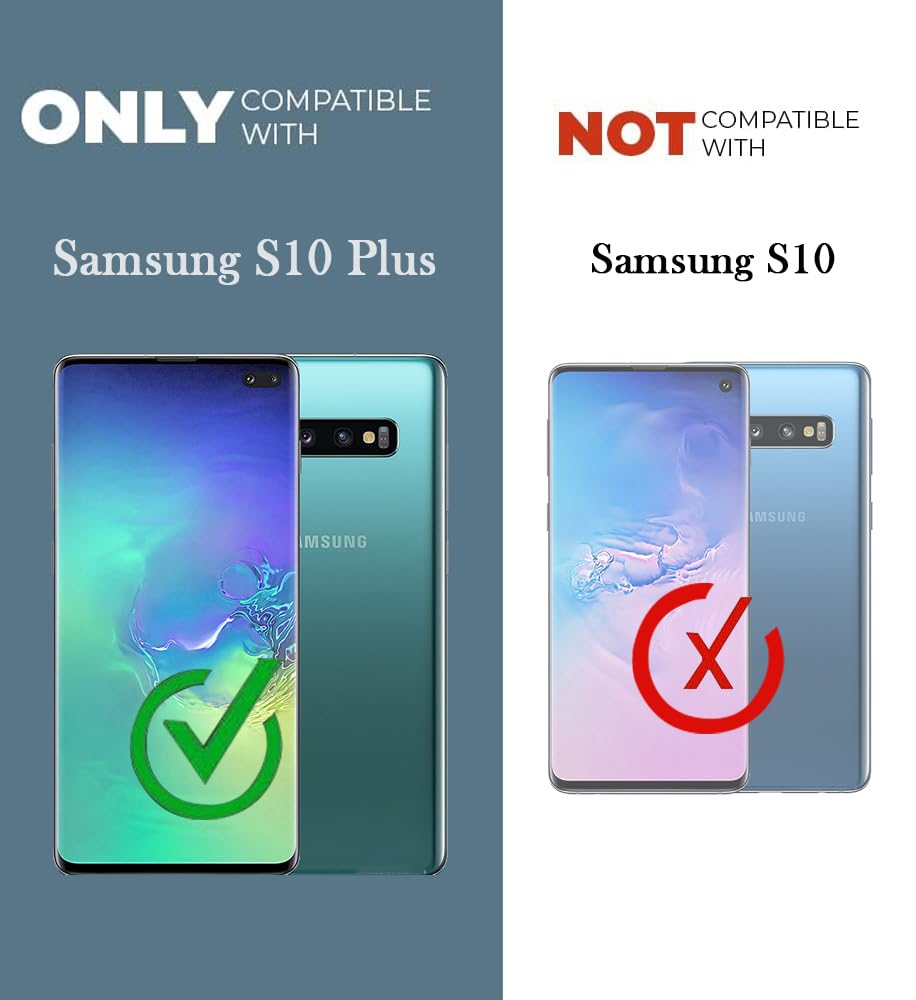 For Samsung Galaxy S10 Plus Back Cover Case ( Crystal Glass Back | Camera Protection | Shockproof Bumpers | Professional Black)