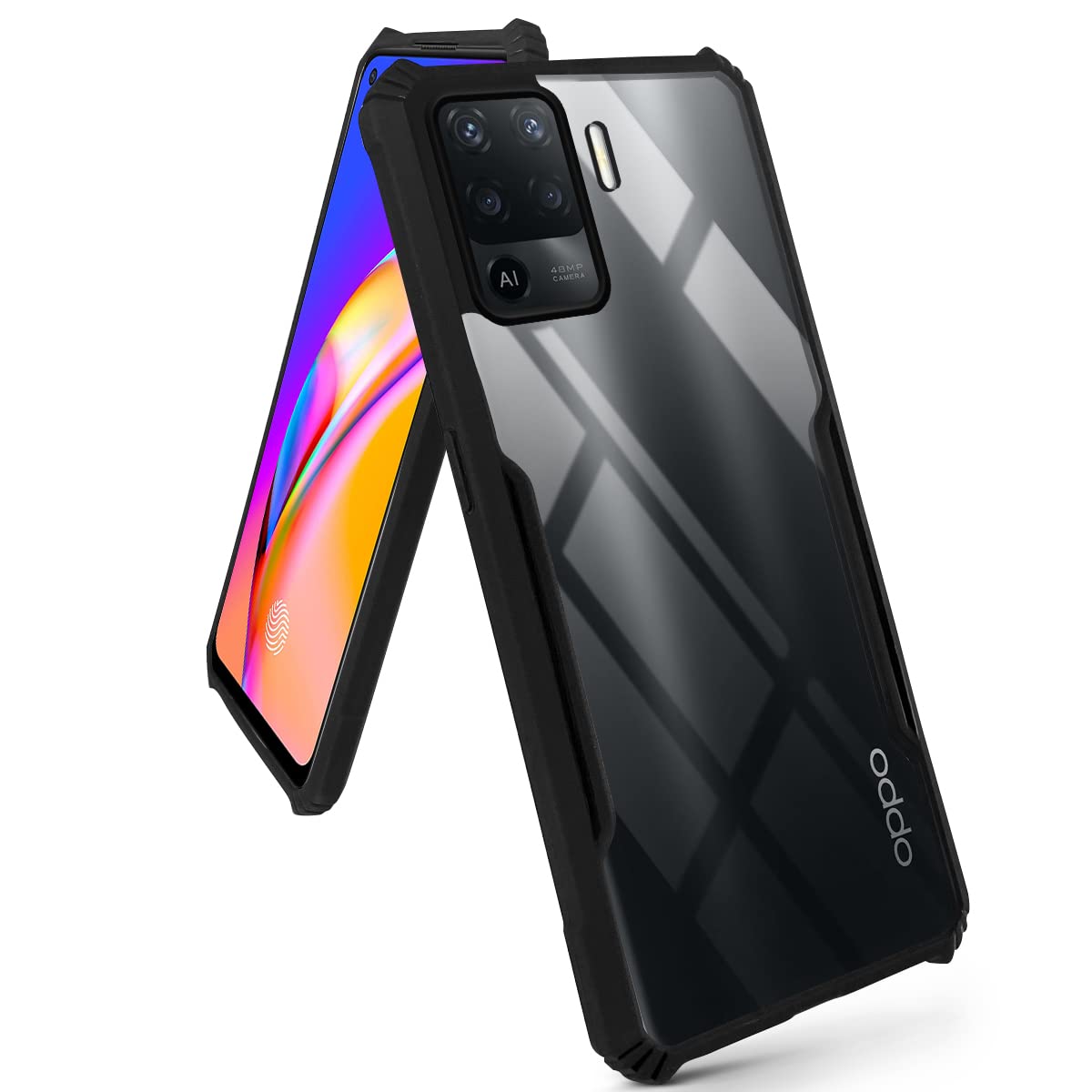For Oppo A94 Back Cover Case (Hard PC Crystal Bumper Shockproof with Camera Protection)