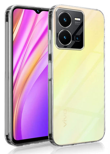 For Vivo Y35 Back Cover Case (Silicone Crystal Clear | Pure Camera Protection | Soft and Flexible for Charger and Headphone sockets | Shockproof Bumpers)
