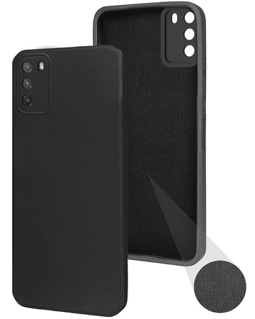 For Poco M3 Back Cover Case (Matte Finish Silicone with Inside Fiber Cloth)