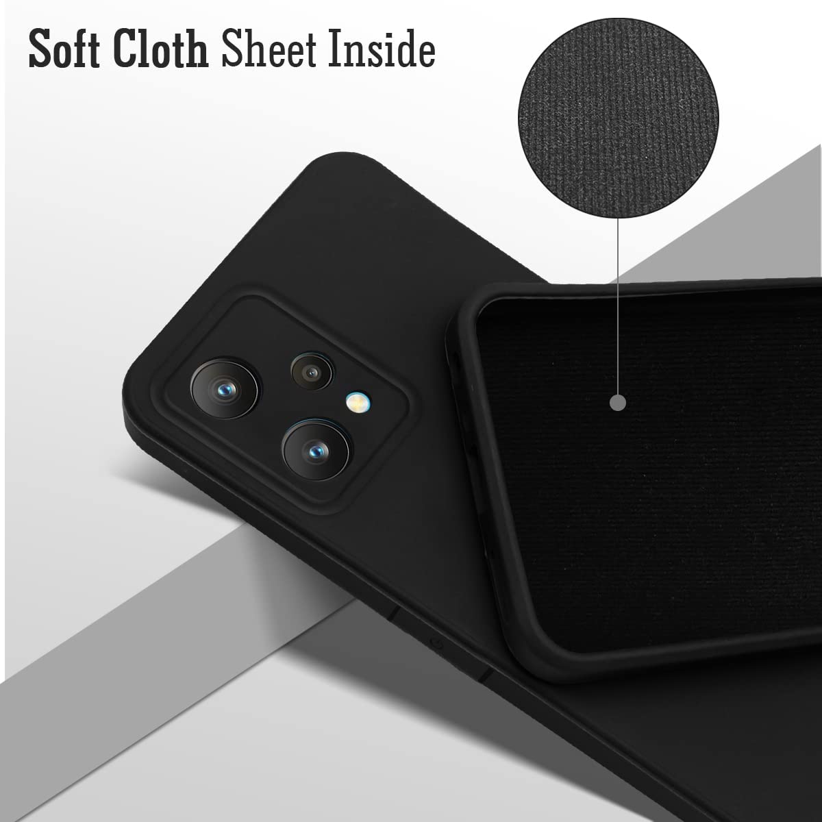 For Realme Narzo 50 Pro Back Cover Case (Matte Finish Silicone with Inside Fiber Cloth)