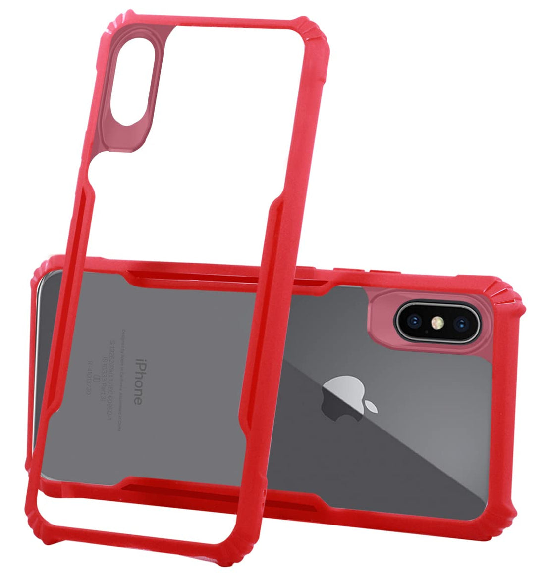 For Apple iPhone Xs Back Cover Case (Crystal Glass Back | Camera Protection | Shockproof Bumpers)