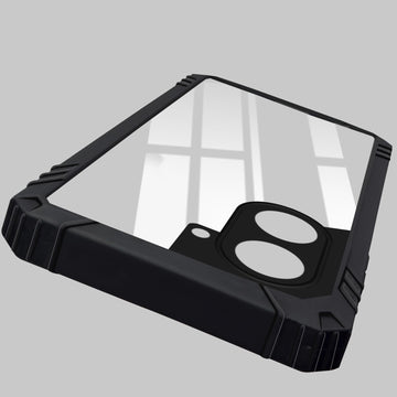 For Poco C71 Back Cover Case (Ultimate Shockproof Bumpers | Anti Yellow | Rugged Armor | Hybrid PC | Black )