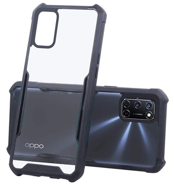 For Oppo A52 Back Cover Case (Crystal Glass Back | Camera Protection | Shockproof)