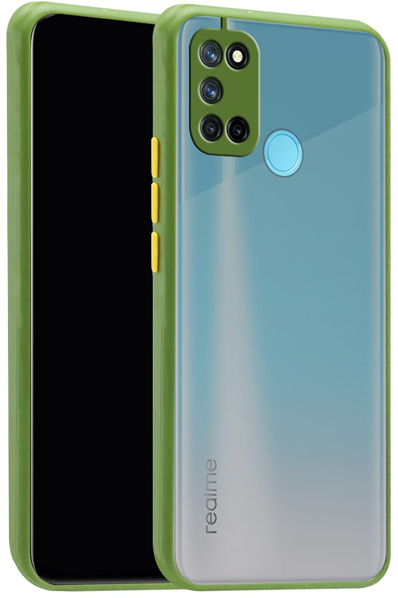For Realme 7i Back Cover Case ( Shockproof with Polycarbonate Clear Panel | Professional Black)
