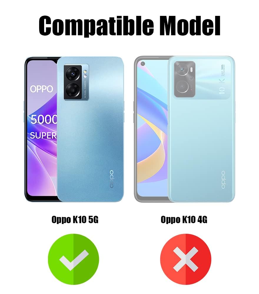 For Oppo K10 5G Back Cover Case (Crystal Glass Back | Camera Protection | Shockproof)