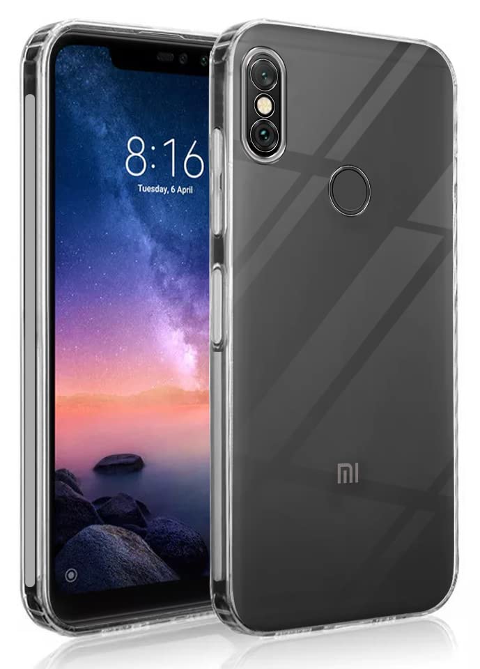 For Xiaomi Mi Redmi Note 6 Pro Back Cover Case (Silicone Crystal Clear | Pure Camera Protection | Soft and Flexible for Charger and Headphone sockets | Shockproof Bumpers)