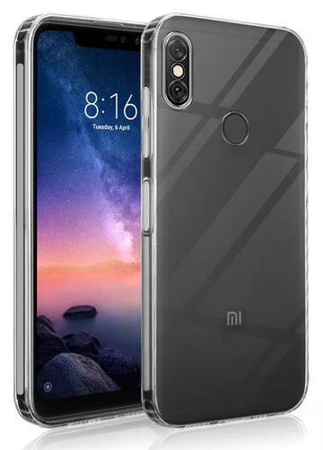 For Xiaomi Mi Redmi Note 6 Pro Back Cover Case (Silicone Crystal Clear | Pure Camera Protection | Soft and Flexible for Charger and Headphone sockets | Shockproof Bumpers)