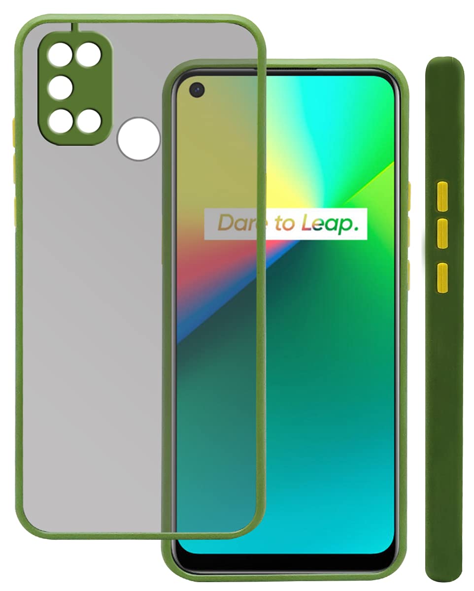 For Realme 7i Back Cover Case ( Shockproof with Polycarbonate Clear Panel | Professional Black)