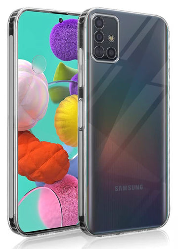 For Samsung Galaxy A51 Back Cover Case (Silicone Crystal Clear | Pure Camera Protection | Soft and Flexible for Charger and Headphone sockets | Shockproof Bumpers)