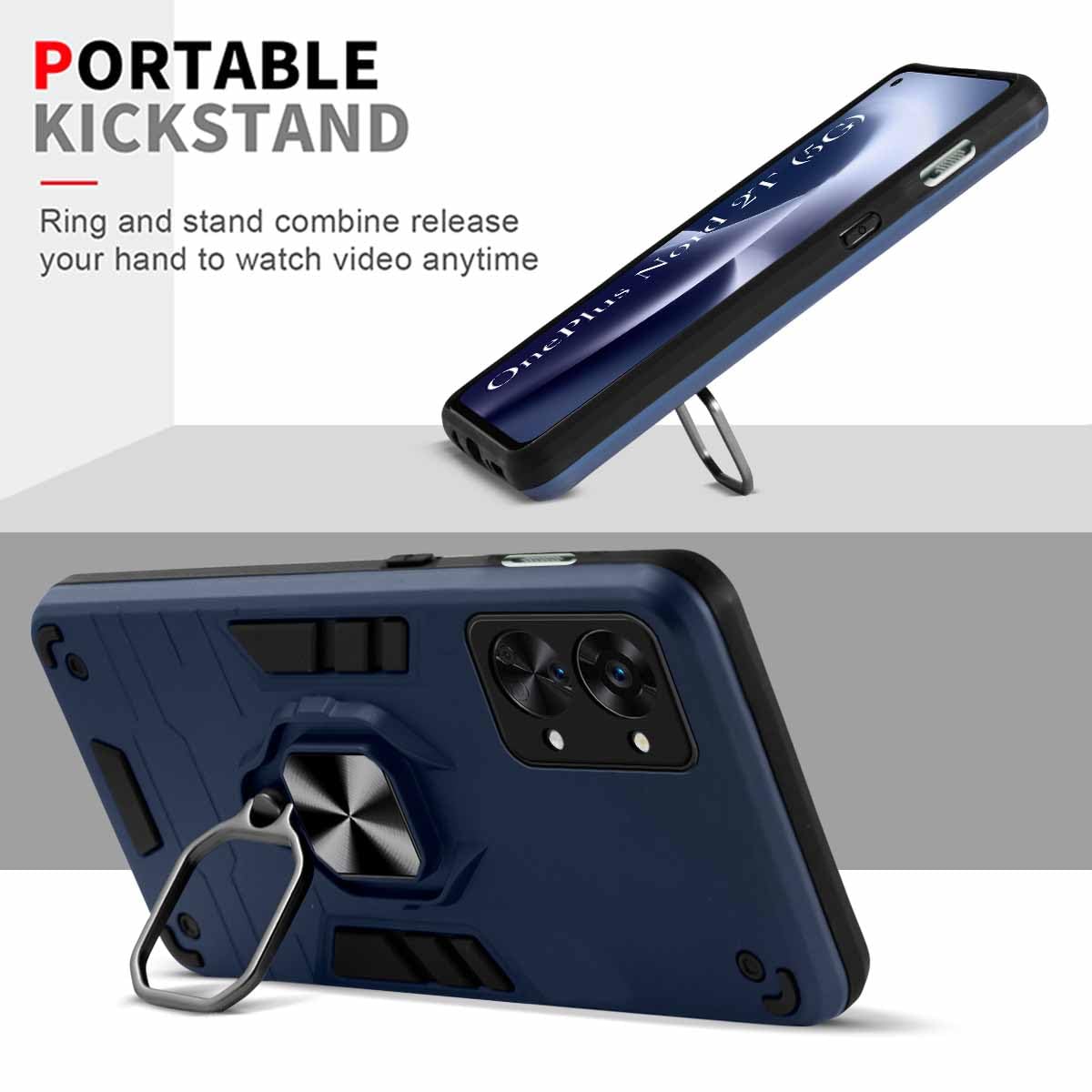 For OnePlus Nord 2T 5G Back Cover Case (Shockproof Polycarbonate Dual Layer Hybrid Armor)