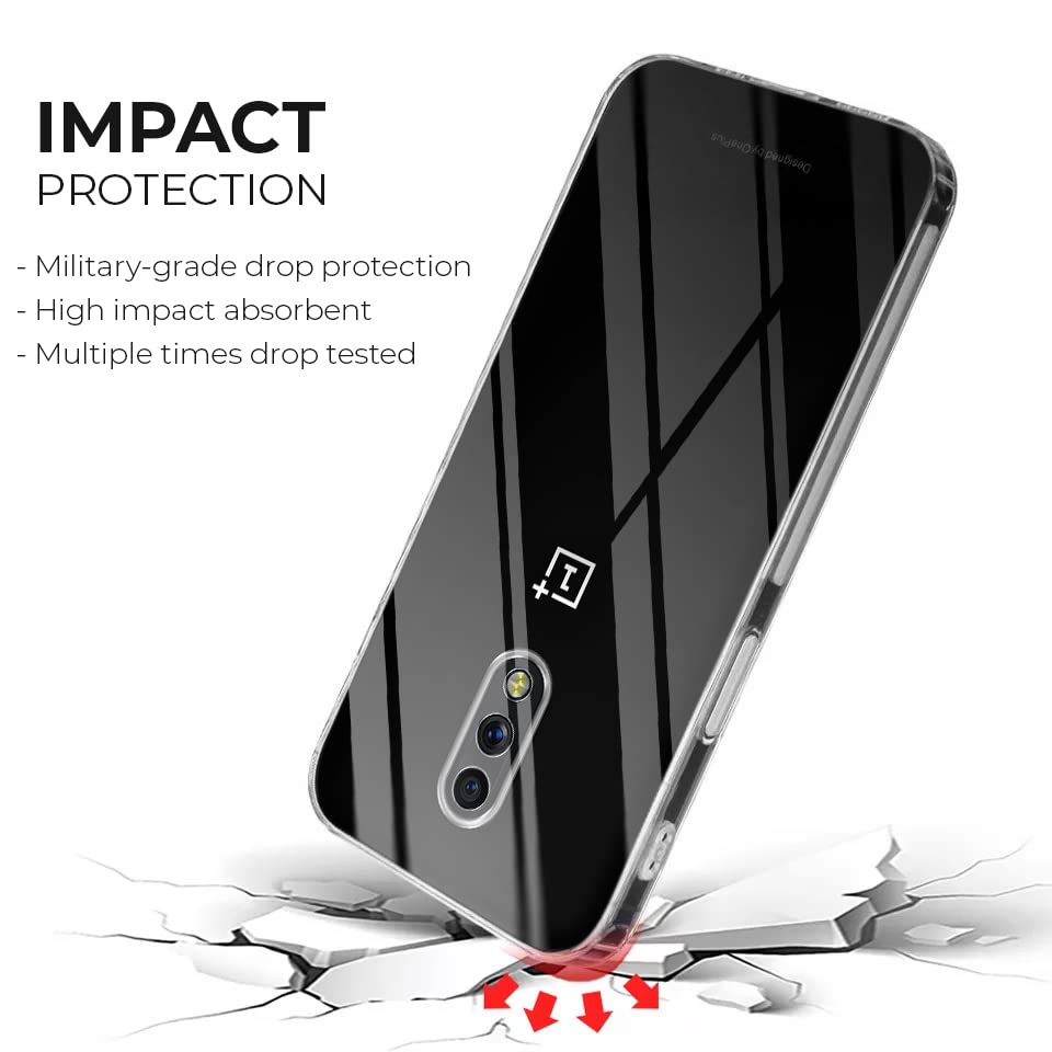 For OnePlus 7 Back Cover Case (Silicone Crystal Clear | Pure Camera Protection | Soft and Flexible for Charger and Headphone sockets | Shockproof Bumpers)